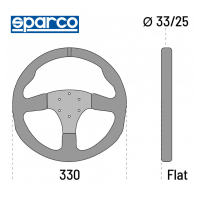 Sparco Steering Wheel - R330 - Black - Suede - No Button