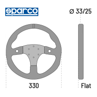 Sparco Steering Wheel - R330B - Black Suede - With Button