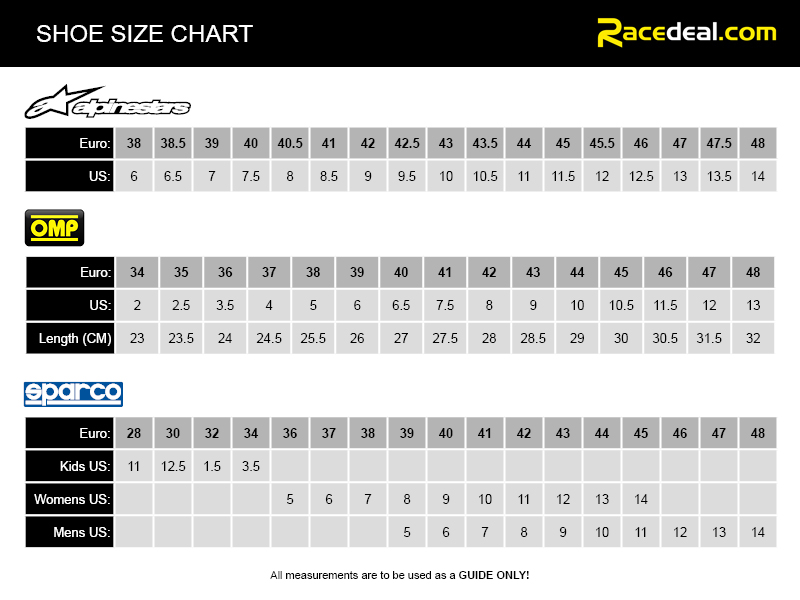 Evo Boot Size Chart